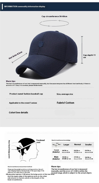 Spring Summer New Mesh Baseball Cap Outdoor Sports Cap Breathable Sunshade Sunscreen Cap Simple Casual Men's Women‘s Hat