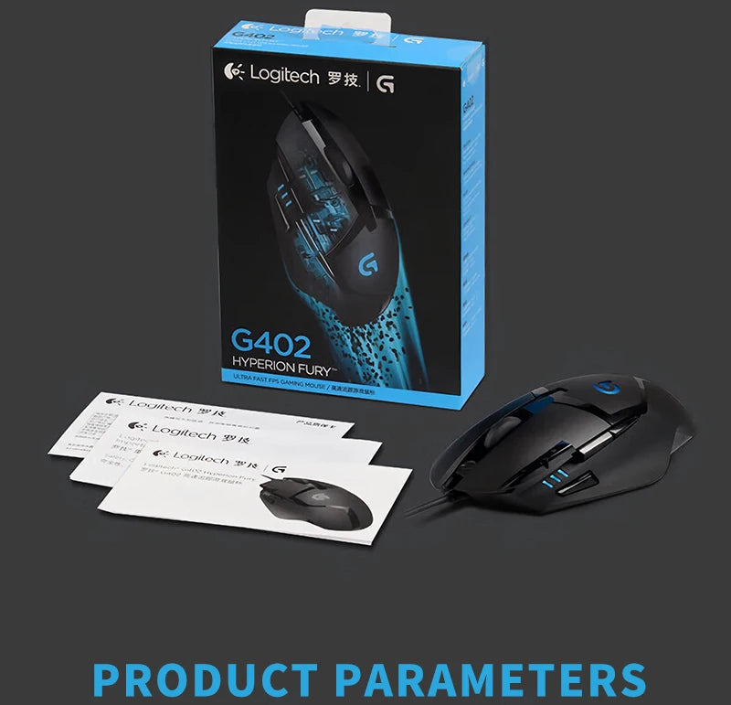 Logitech (G) G402 ratón gaming con cable para e-sports, ratón mecánico con programación de macros, CSGO, Eating Chicken, competitivo para ordenador