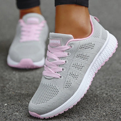 Damen-Flache Schuhe, Schnürschuhe, Freizeitsneaker, Damenschuhe, weiche Zapatos Mujer, große Größen