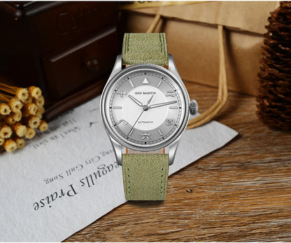 San Martin 39.5mm Men Pilot Watch YN55 Automatic Mechanical Aviation Watches Chinese Style Original Design SN0033 Field Reloj