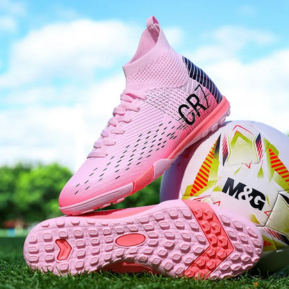 Nouvelles chaussures de football pour hommes, crampons pour terrain en herbe, baskets, chaussures de football de haute qualité, antidérapantes, montantes, pour futsal, matchs en salle, best-seller FG/TF