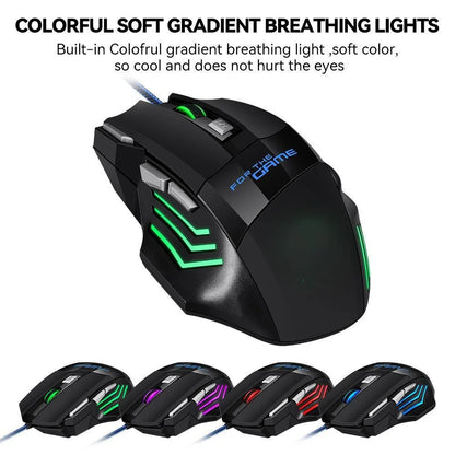 1 db új Hyperspeed USB gamer egér RGB háttérvilágítással, ergonomikus gamer egér, 7D e-sport vezetékes egér laptophoz és gamer PC-hez