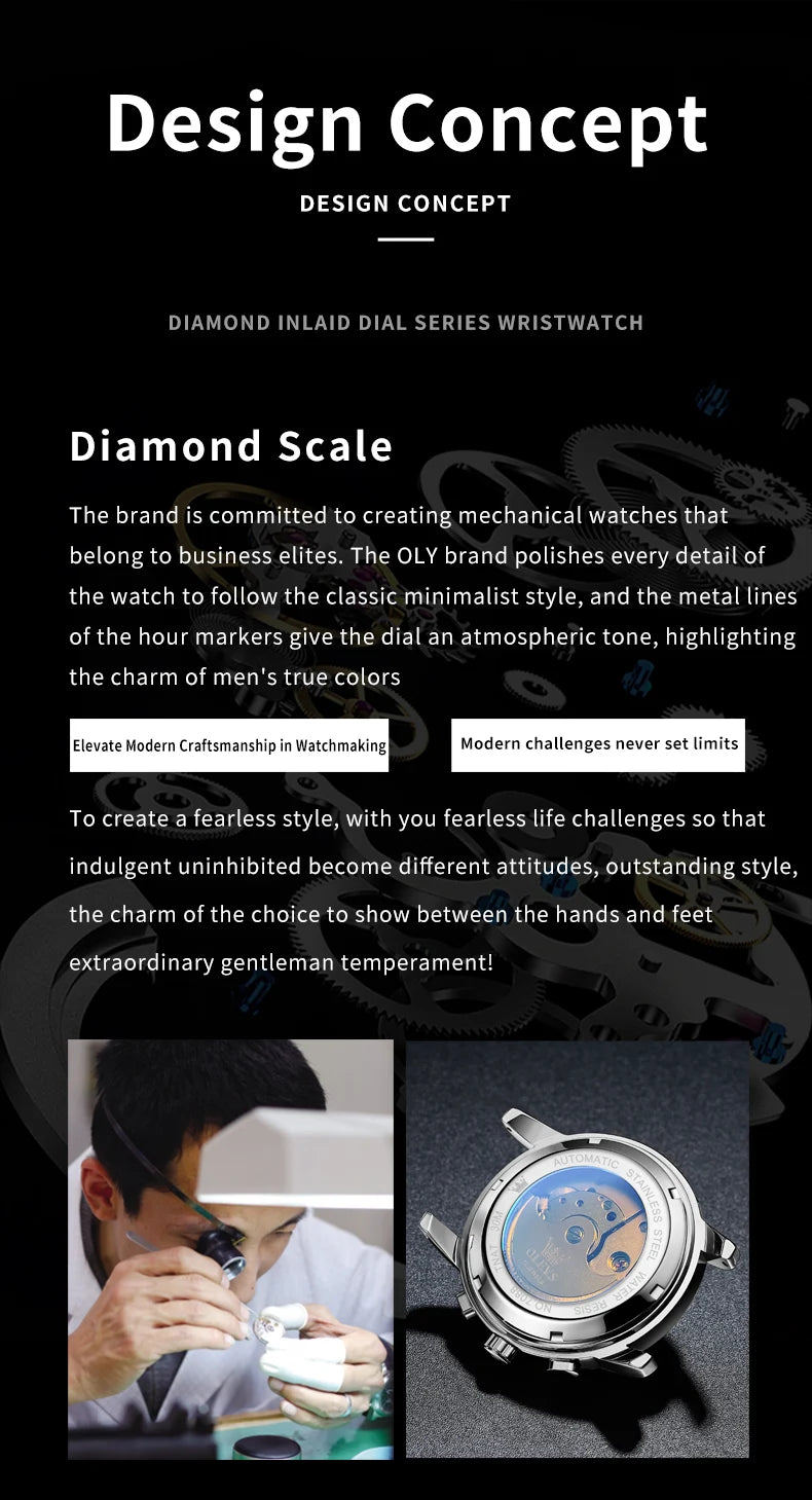 OLEVS 7088 Men Watch Luxury Brand Waterproof Skeleton Automatic Watch HD Fashion Business Men Mechanical Watch Reloj Hombre