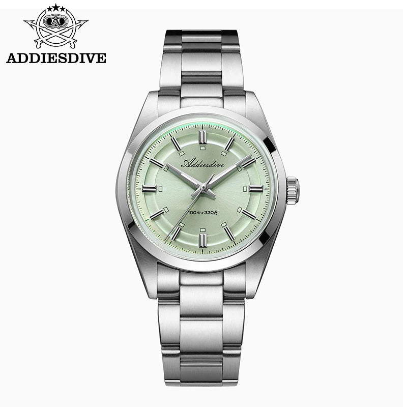 ADDIESDIVE – Luxury analogue men’s watch, VH31 quartz movement, domed crystal, water-resistant to 10 bar, BGW9 luminescent coating, steel case – Customisable model AD2515