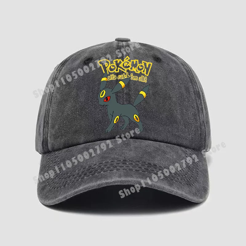 Pokémonové bejzbalové čiapky Pikachu Kawaii Anime postavičky Slnečné klobúky Letné vonkajšie detské a rodičovské slnečné klobúky Trendové čiapky s kačacím jazýčkom Darček