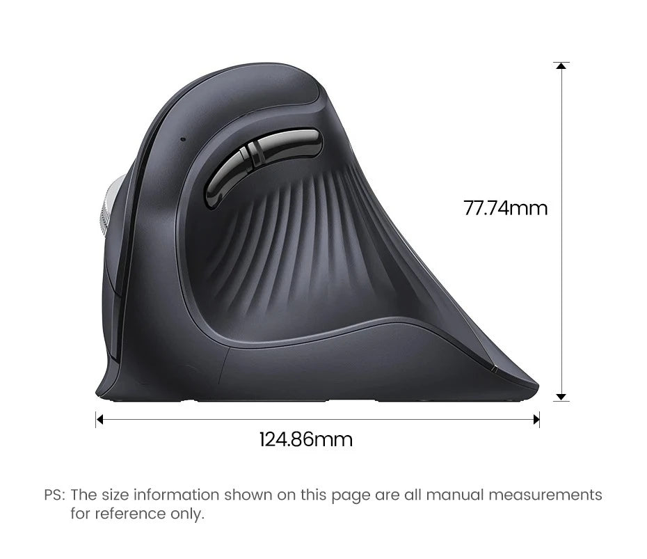 Langaton Bluetooth 5.0 2.4G -hiiri, ergonominen, 4000DPI, 6 hiljaista painiketta, MacBookille, tableteille, kannettaville tietokoneille ja PC:lle