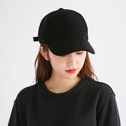 Unisex Corduroy Corduroy Baseball Cap Adjustable Sun Hat Hip Hop Cap Men