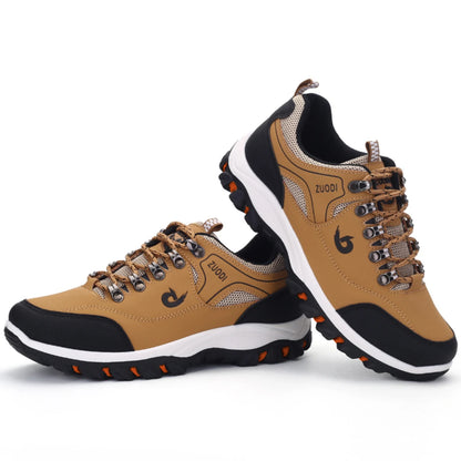 Autumn And Winter Models, Men's Waterproof Hiking Shoes, Outdoor PU Leather Sports Shoes, Wear-Resistant,  Walking, Tactical