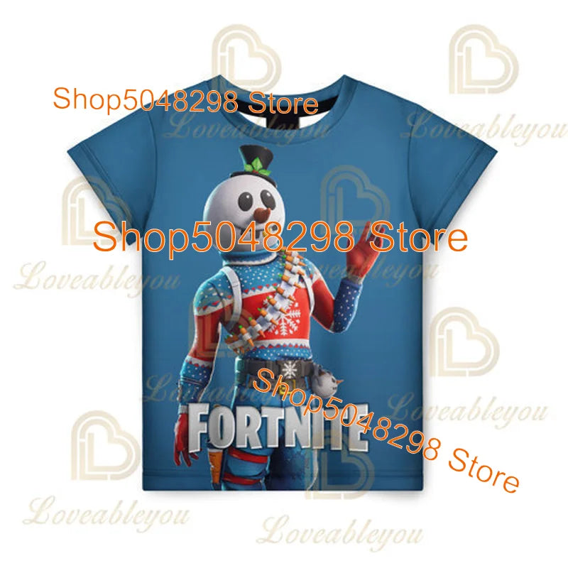 Cartoon Fortnite New Summer Children T Shirt 3D Printed Boys Girls Streetwear Adults Kids Clothes Funny Tee O-Neck Tops