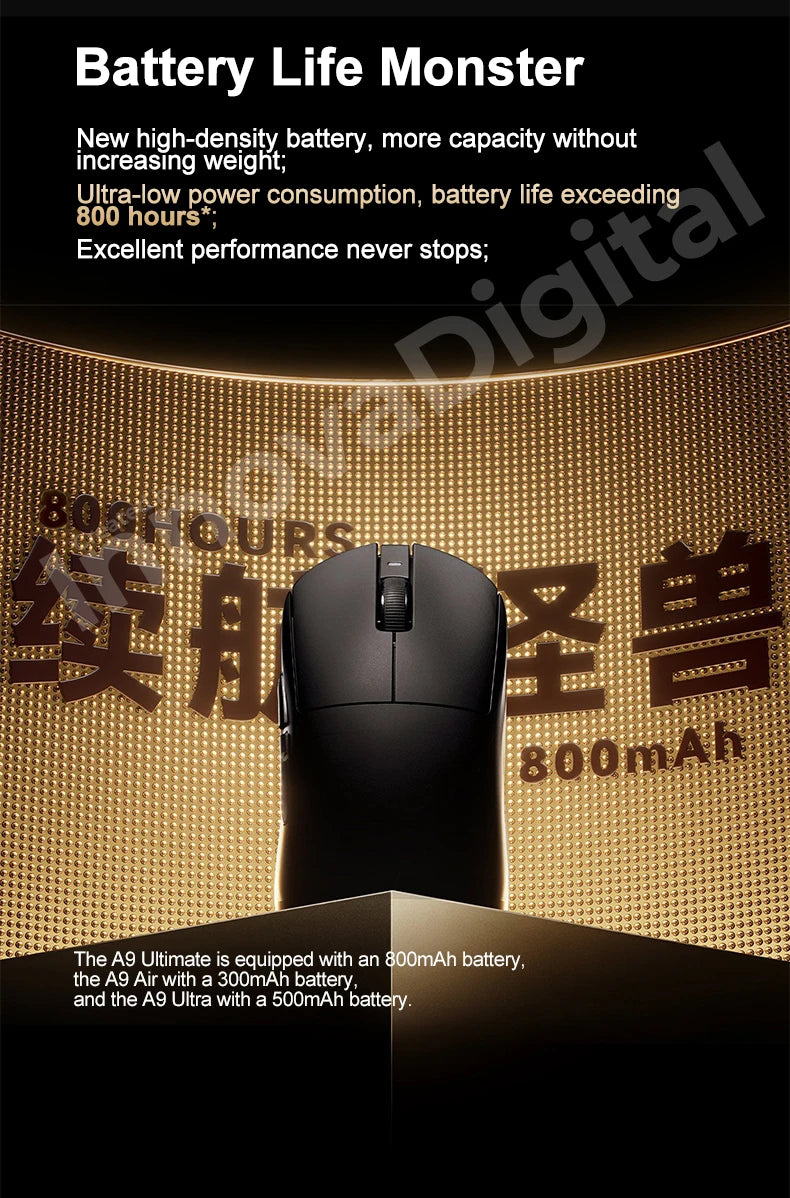 ATK Dragonfly A9 Ultimate kabellose Gaming-Maus A9 Air PAW3950 ultraleichte ergonomische E-Sports-Gamer-FPS-Maus CSGO A9 Ultra