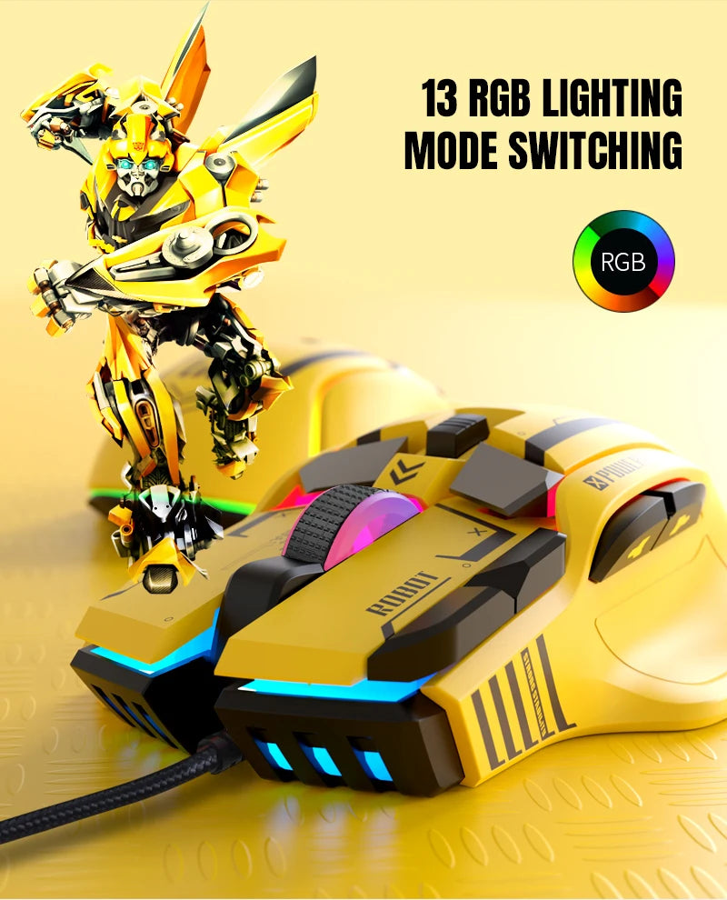 Aukštos klasės programuojama laidinė žaidimų pelė, 12800dpi, 12 mygtukų, RGB, skirta Windows, IOS, namų biurui, nešiojamajam kompiuteriui ir PC