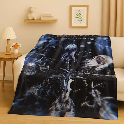 3D WOW World of Warcraft žaidimo „Demon Hunter Arthas“ animacinio stiliaus flanelinis pledas, itin minkštas pliušinis užklotas namams, miegamajam, lovai ir sofai