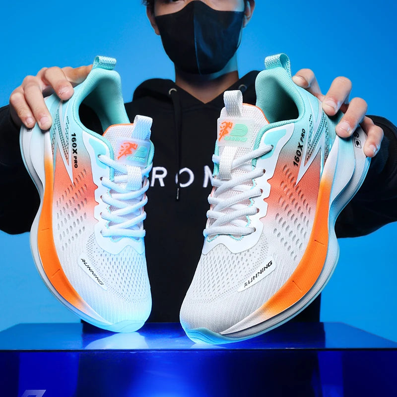 Specialiserede løbesko til maraton, åndbare og lette sportssneakers til mænd og kvinder med carbonplade, komfortable atletiksko med skridsikker sål