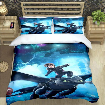 How to Train Your Dragon Duvet Cover Pillowcase Bedding Set Adult Boy Girl Bedroom Decoration Children Single Double Large Size