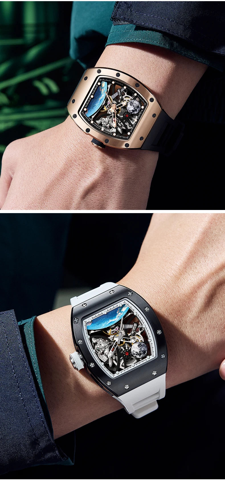 Automatic Mechanical Skeleton Watch Sports Premium Custom Logo Hollow Out Wristwatch for Active Lifestyle