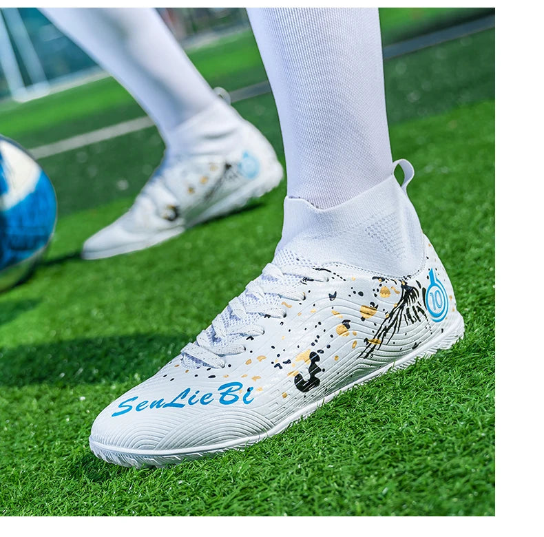 Nouvelles chaussures de football professionnelles pour hommes, chaussures de football antidérapantes, unisexes, respirantes, chaussures de futsal, nouvelles chaussures à crampons, livraison directe, ultralégères