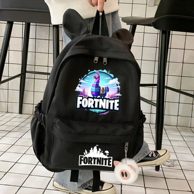Neuer Fortnite-Cartoon-Rucksack für Jungen und Mädchen, lässige Schultasche mit großem Fassungsvermögen, Studententasche mit Hasenohren, Reiserucksack, Schreibwaren-Geschenk