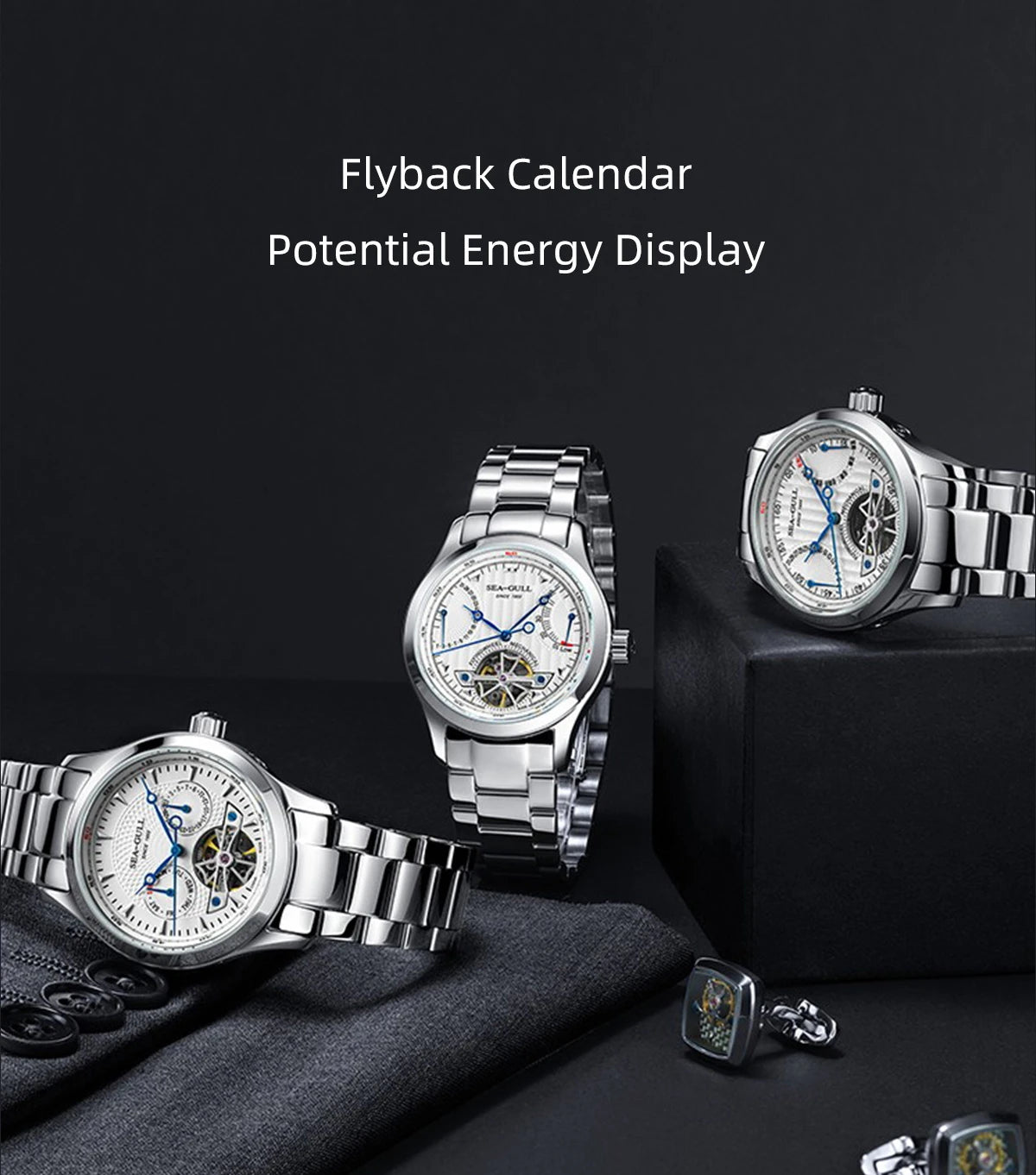 Seagull Flywheel Series Men's Watch Xidong Mechanical Watch 316L Precision Steel Band 39mm Business Watch Relojes Para Hombres