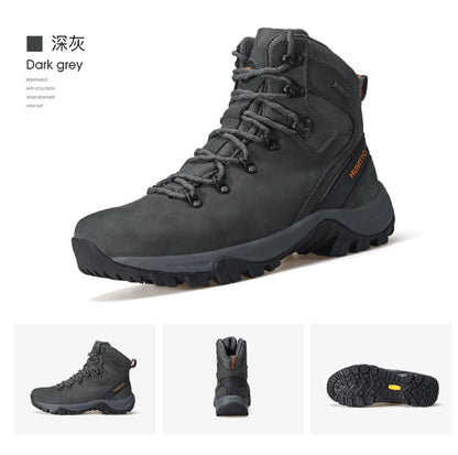 HUMTTO Sapatilhas de Caminhada Impermeáveis para Homem, Botas de Caça Táticas de Deserto, Botas de Trekking pelo Tornozelo para Homem e Mulher, Quentes em Couro