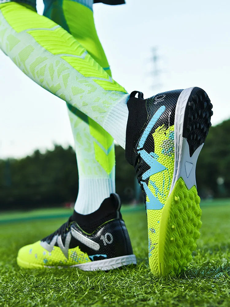 Chaussures de football professionnelles TF Broken Nail pour adolescents, chaussures de training montantes d'aspect robuste, pour adultes, pour l'extérieur, antidérapantes