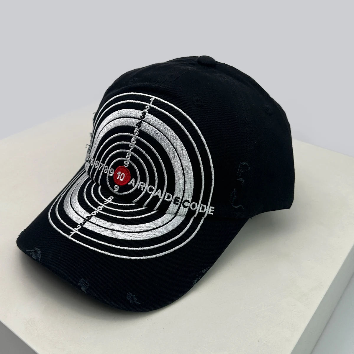 Unisex Broken Style Bull's-eye Cross Embroidery Baseball Hats Sunshade Personal Versatile Peaked Caps Street Fashion Hip Hop
