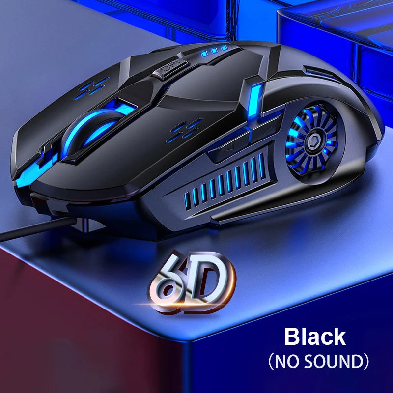Žična gaming miška G5 z barvito osvetlitvijo ozadja, 6 gumbi, tihim delovanjem, 4-stopenjsko nastavitvijo in 3200 DPI RGB za računalnik in prenosnik