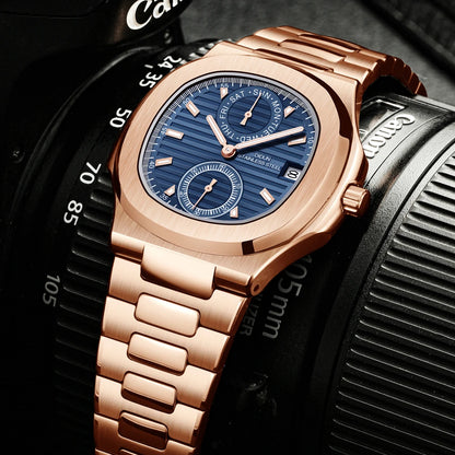 Men Watches TOP Luxury Brand Chronograph Sports Clock Men Quartz Stainless Steel Watch Male Business Wristwatch Waterproof