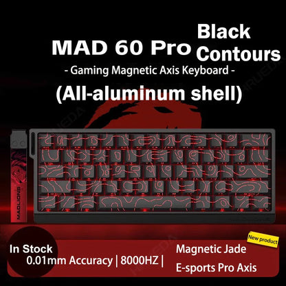 MADLIONS Mad 60he Mad60HE Mad 68HE Teclado mecânico com interruptores magnéticos, com fios, hot-swap, taxa de polling 8K, teclado gaming personalizado