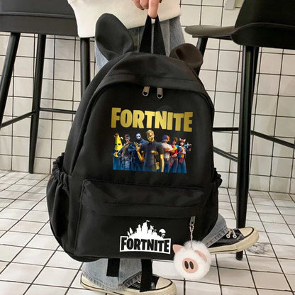Neuer Fortnite-Cartoon-Rucksack für Jungen und Mädchen, lässige Schultasche mit großem Fassungsvermögen, Studententasche mit Hasenohren, Reiserucksack, Schreibwaren-Geschenk