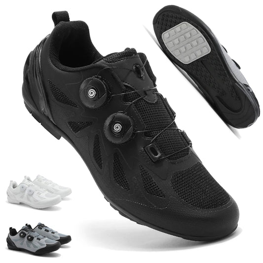 Zapatillas de ciclismo de montaña para hombre sin cierre, sin calas, para bicicleta de carretera RB Speed; zapatillas de ciclismo sin calas, tipo sneaker, para pedales planos MTB, mujer