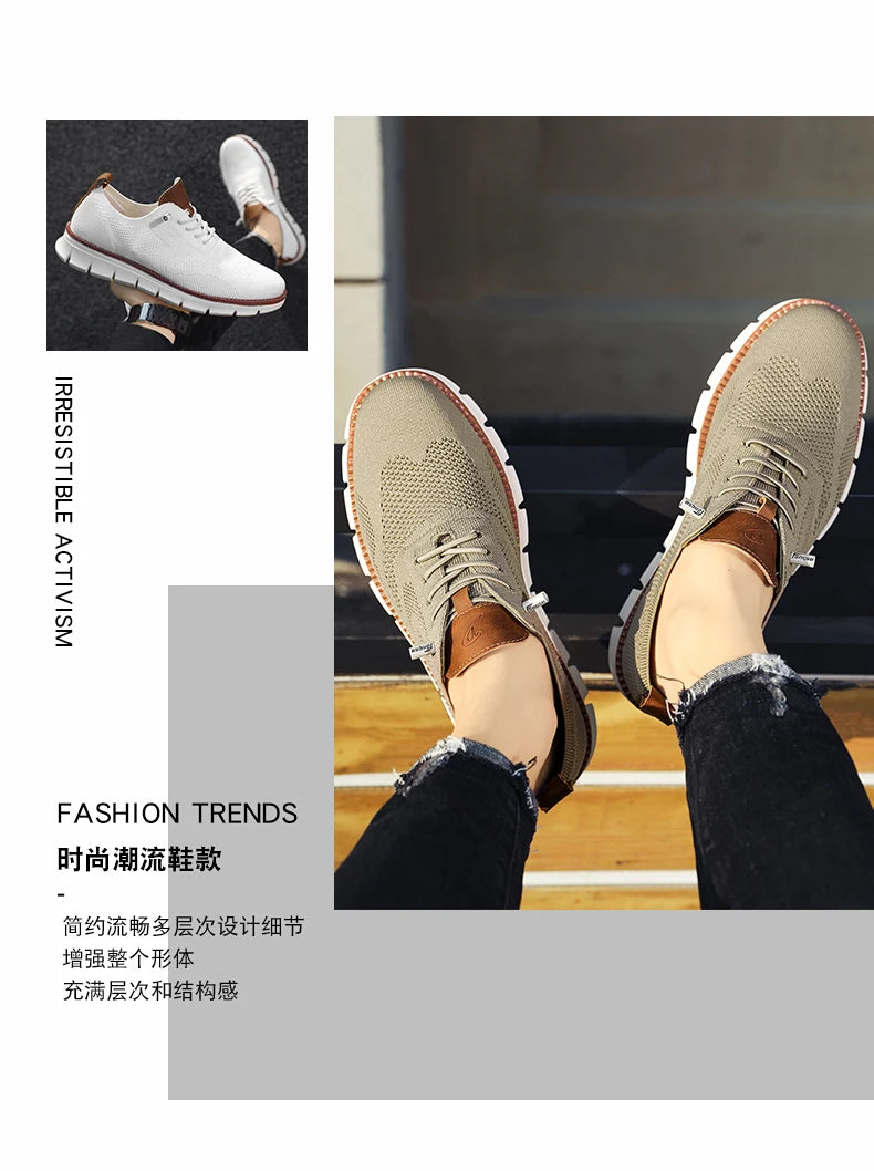 New men's large-sized casual shoes - Fly-Weave mesh breathable sports shoes, lightweight and slip-resistant men's shoes