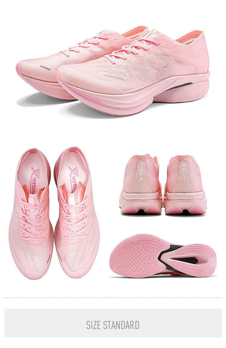 IRUNSVAN Chaussures de sport à semelle en carbone Chaussures de course à pied professionnelles pour marathon Chaussures de jogging respirantes et amortissantes unisexe 095