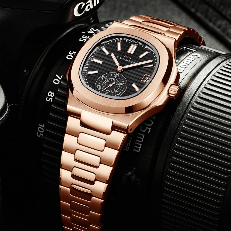 Men Watches TOP Luxury Brand Chronograph Sports Clock Men Quartz Stainless Steel Watch Male Business Wristwatch Waterproof