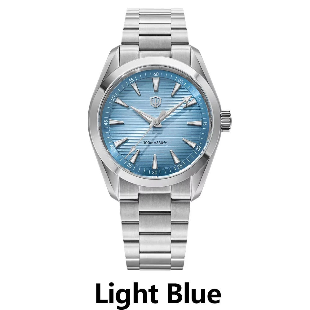 Ceas Watchdives WD0006, mecanism VH31 cu secundar fluid, sticlă de safir bombată, strat luminescent BGW9, rezistent la apă până la 10 bari, 38 mm, stil vintage