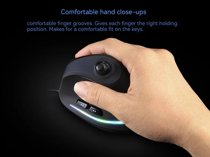 ZELOTES C18 Upright Mouse 11 Key Optical Mouse 10000DPI Support Programming Comfortable Gaming Mouse