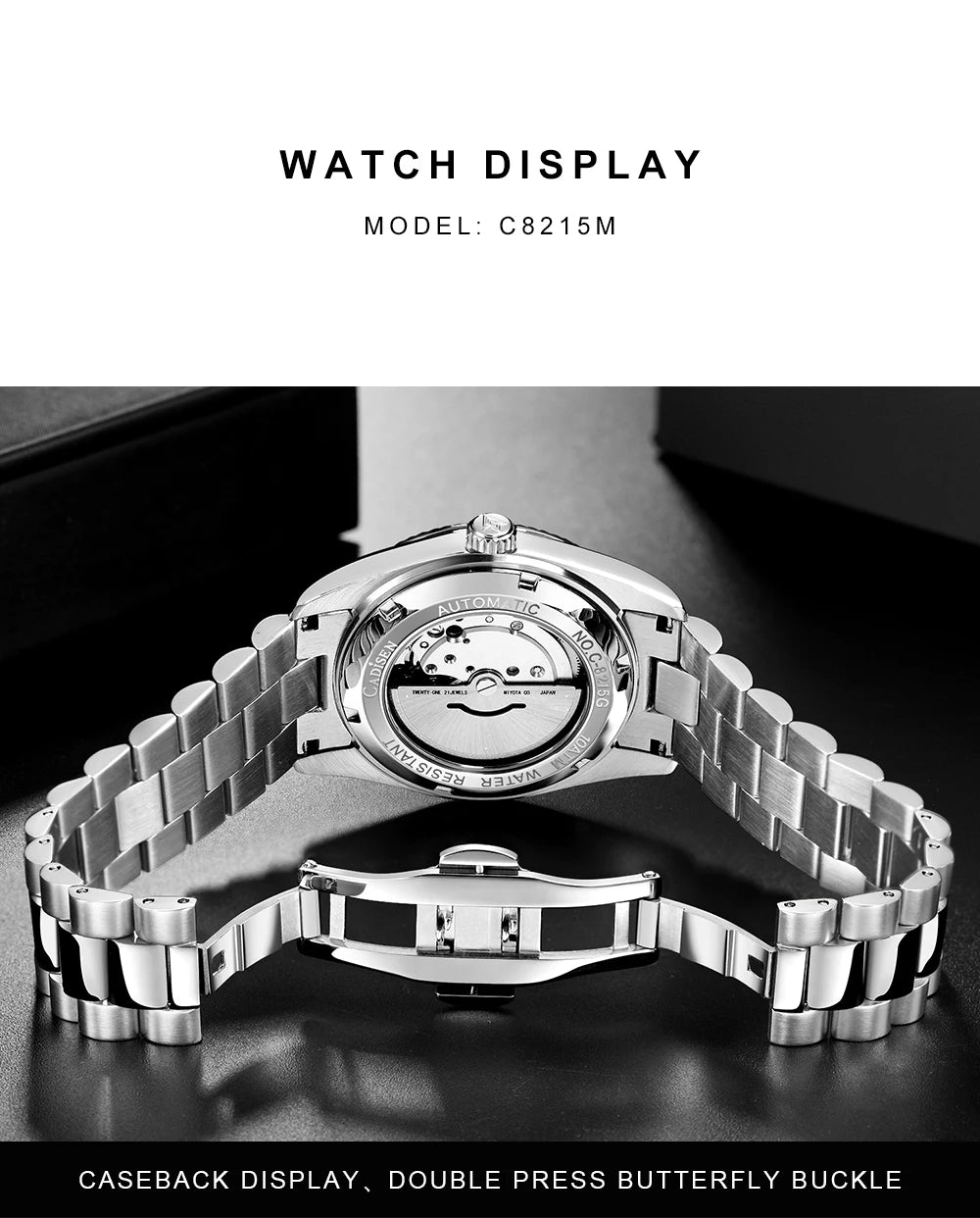 CADISEN DD40 Herrenuhr – luxuriöse Automatikuhr für Herren, AR-Saphirglas, mechanische Armbanduhr für Herren, 10Bar, MIYOTA 8285 Uhrwerk, neu 2023