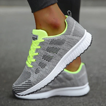 Damen-Flache Schuhe, Schnürschuhe, Freizeitsneaker, Damenschuhe, weiche Zapatos Mujer, große Größen