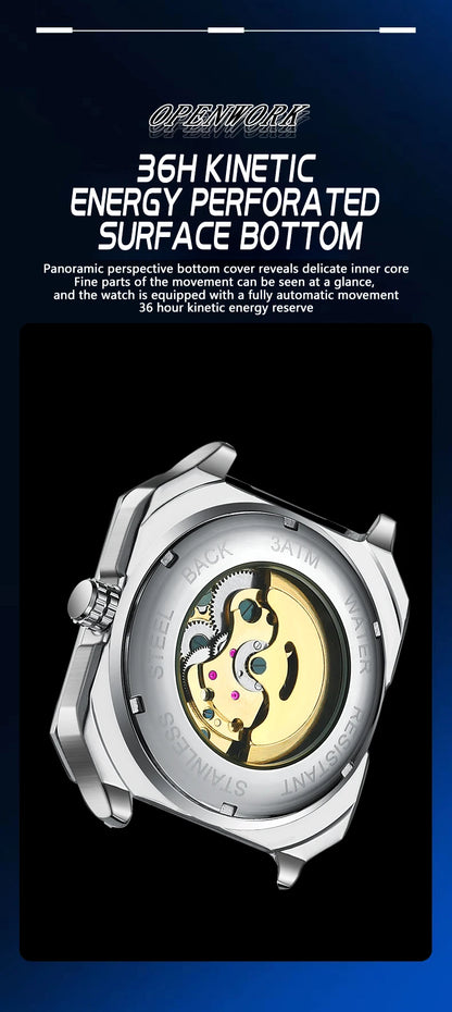 BINBOND mechanical wristwatches for men luxury luminous waterproof automatic accurate tourbillon men's watch skeleton reloj