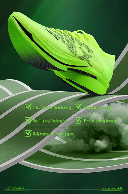 IRUNSVAN Chaussures de sport à semelle en carbone Chaussures de course à pied professionnelles pour marathon Chaussures de jogging respirantes et amortissantes unisexe 095