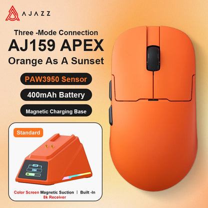 Bezdrôtová herná myš AJAZZ AJ159 APEX/AJ159PRO s RGB magnetickou nabíjacou základňou, ľahká herná myš AJ159P pre PC a notebook