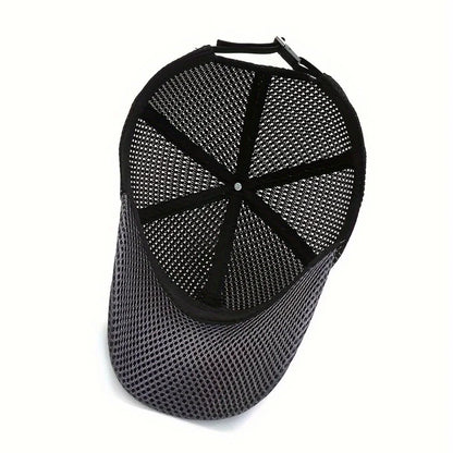 Men's Solid Color Mesh Breathable Baseball Cap Sun Protection Hat Women Sports Cap Camping Cap
