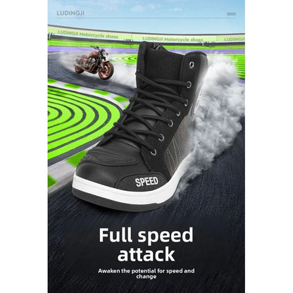 New Men's and Women's Four-Season Universal Safety Protection Motorcycle Riding Boots, Anti-Slip and Anti-Fall Motorcycle Shoes