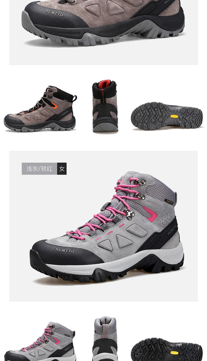 HUMTTO Sapatilhas de Caminhada Impermeáveis para Homem, Botas de Caça Táticas de Deserto, Botas de Trekking pelo Tornozelo para Homem e Mulher, Quentes em Couro