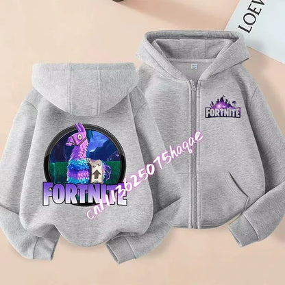 New Fortnites Child Zip-up Hoodie Cartoon Anime Hoodies Casual Breathable Kids Boys Coat Jackets 2026 Spring Children Clothing