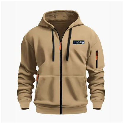 Men's Sweatshirts with Zipper Pockets Thin Solid Color Half Tracksuit Casual Outdoor Hooded Tracksuit Long Sleeves Jacket Coats