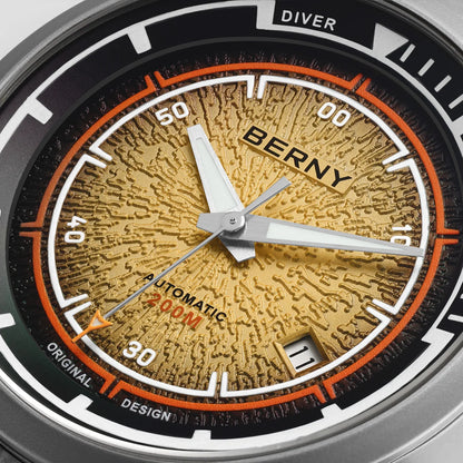 BERNY Titanium Diver Watches for Men 20ATM Super Luminous Automatic Mechanical Men's Dive Watch Sapphire Swim Diving Wristwatch