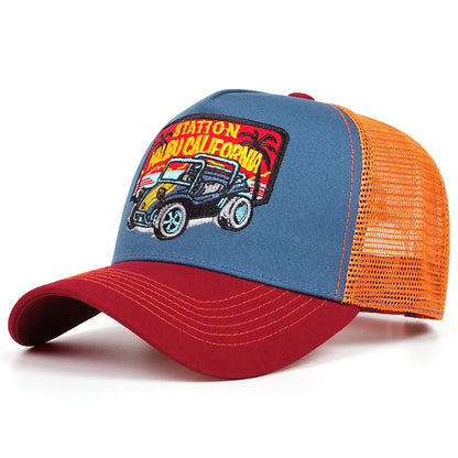 Trendi sas hímzésű baseball sapka férfiaknak és nőknek, nyári, lélegző hálós, snapback trucker sapka