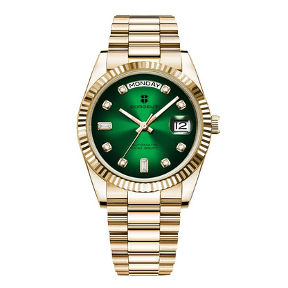 Luxury Corgeut 36MM Men Watch ST1644 Automatic Mechanical Wristwatch Sapphire Relogio Masculino 10BAR Day Swim dress Watches