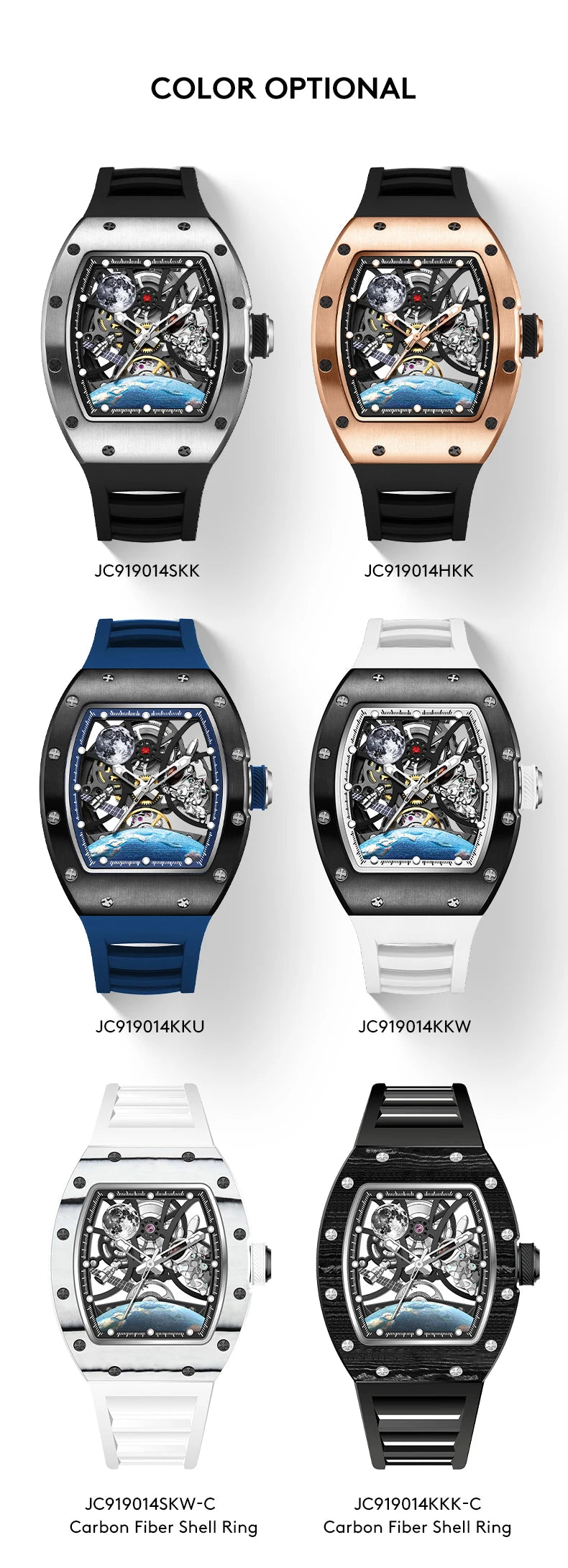 Automatic Mechanical Skeleton Watch Sports Premium Custom Logo Hollow Out Wristwatch for Active Lifestyle
