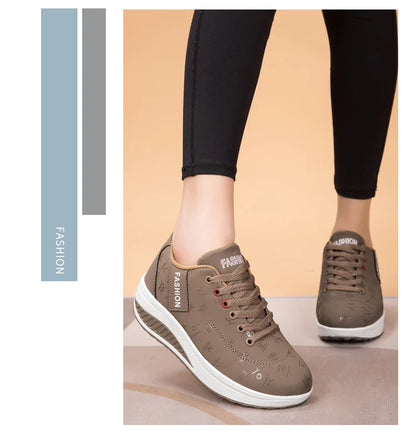 Women Outdoor Thick Bottom Swinging Casual Shoes Fashion Platform Large 42 Flat Bottom Walking Sports Shoes Walking and Running